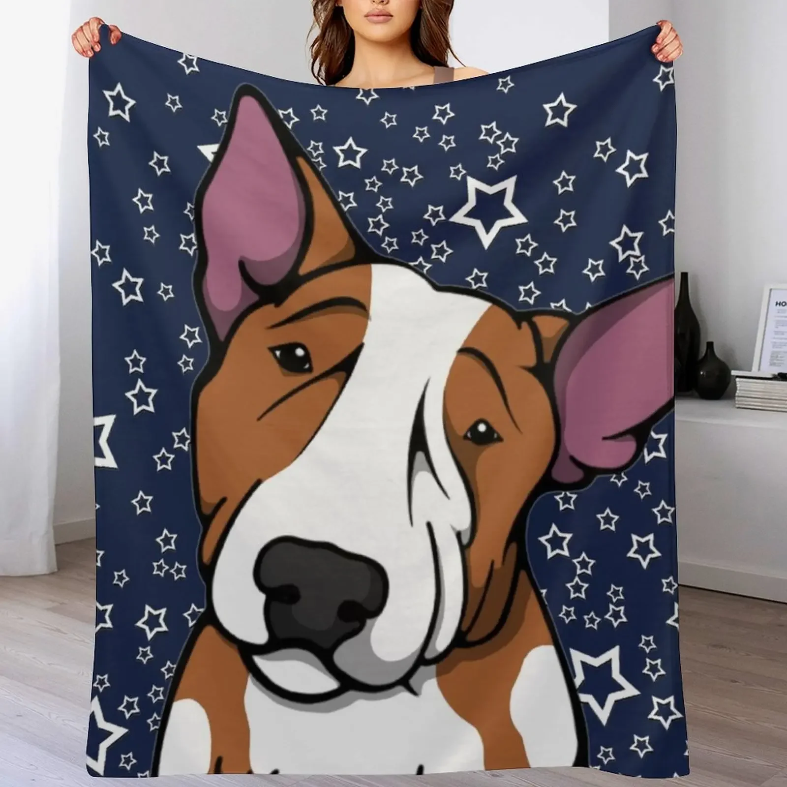 

Starry English Bull Terrier Throw Blanket For Baby Designers Furry Blankets