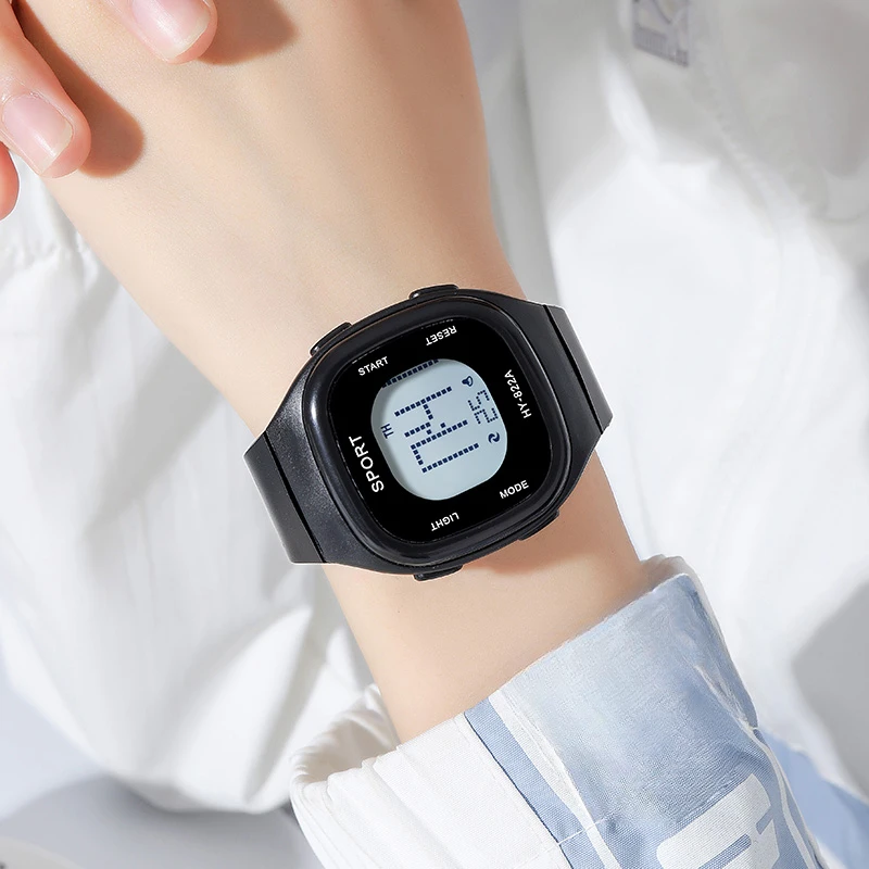 ساعة جيلي للأطفال، ساعة إلكترونية رياضية للطلاب، ساعة مربعة مضيئة