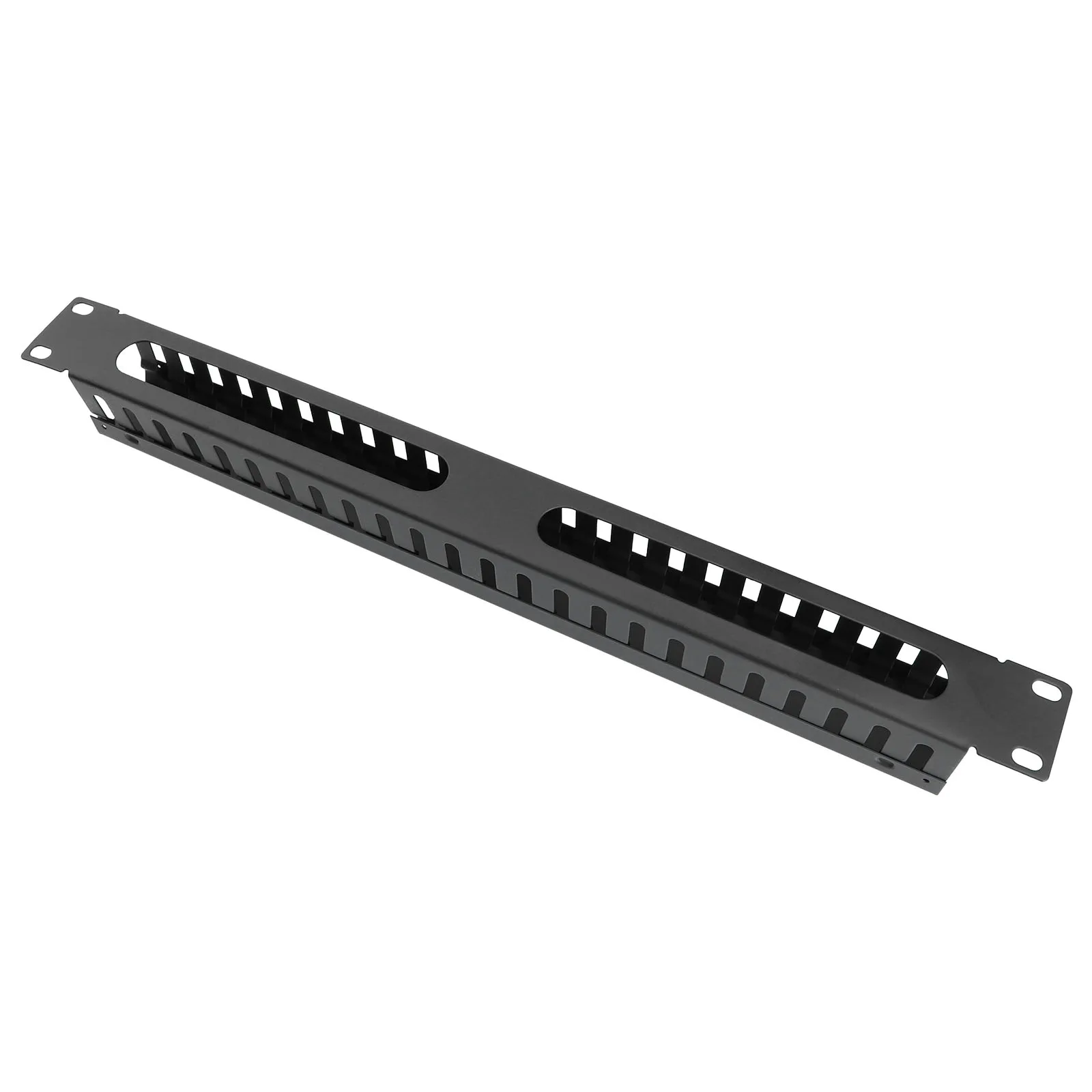 

24 Ports Metal Cable Management Rack 19 Inch Wire Organizer Durable Smooth Edges Hide Cables Easy Assemble Disassemble Storage