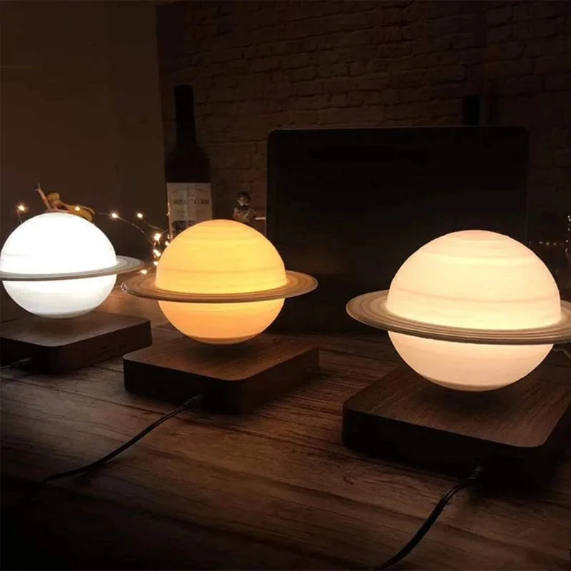 Levitating Moon Lamp Night Light Moon Light Floating Planet Lamp Interior 3D Print LED Bedside Nursing Creative Gift Table Lamp