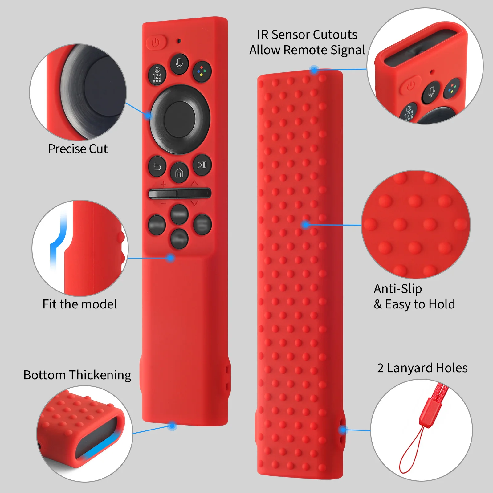 Silicone protective case for Samsung TM2180A/BN59-01363A/01363J/01363C/01363L/01357A voice smart remote control