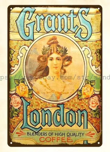 auto shop garage shop wall art GRANTS LONDON COFFEE metal tin sign sign