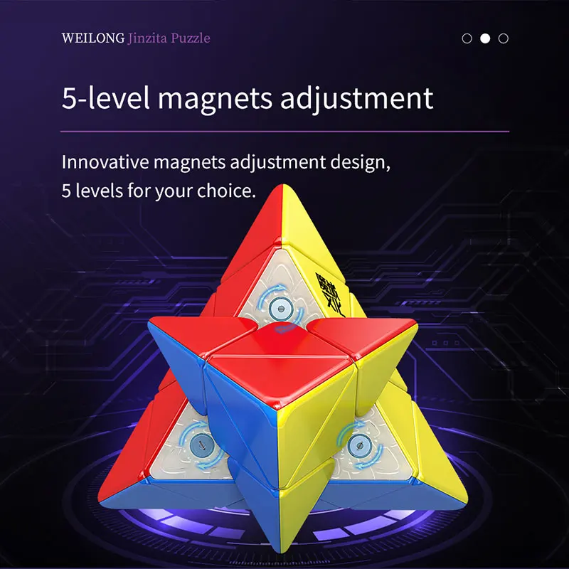 MOYU Weilong Magnetic Pyraminx 3x3x3 Professional Maglev Special Pyramid Magic Cube 3x3 Speed Puzzle Toy Original Cubo Magico