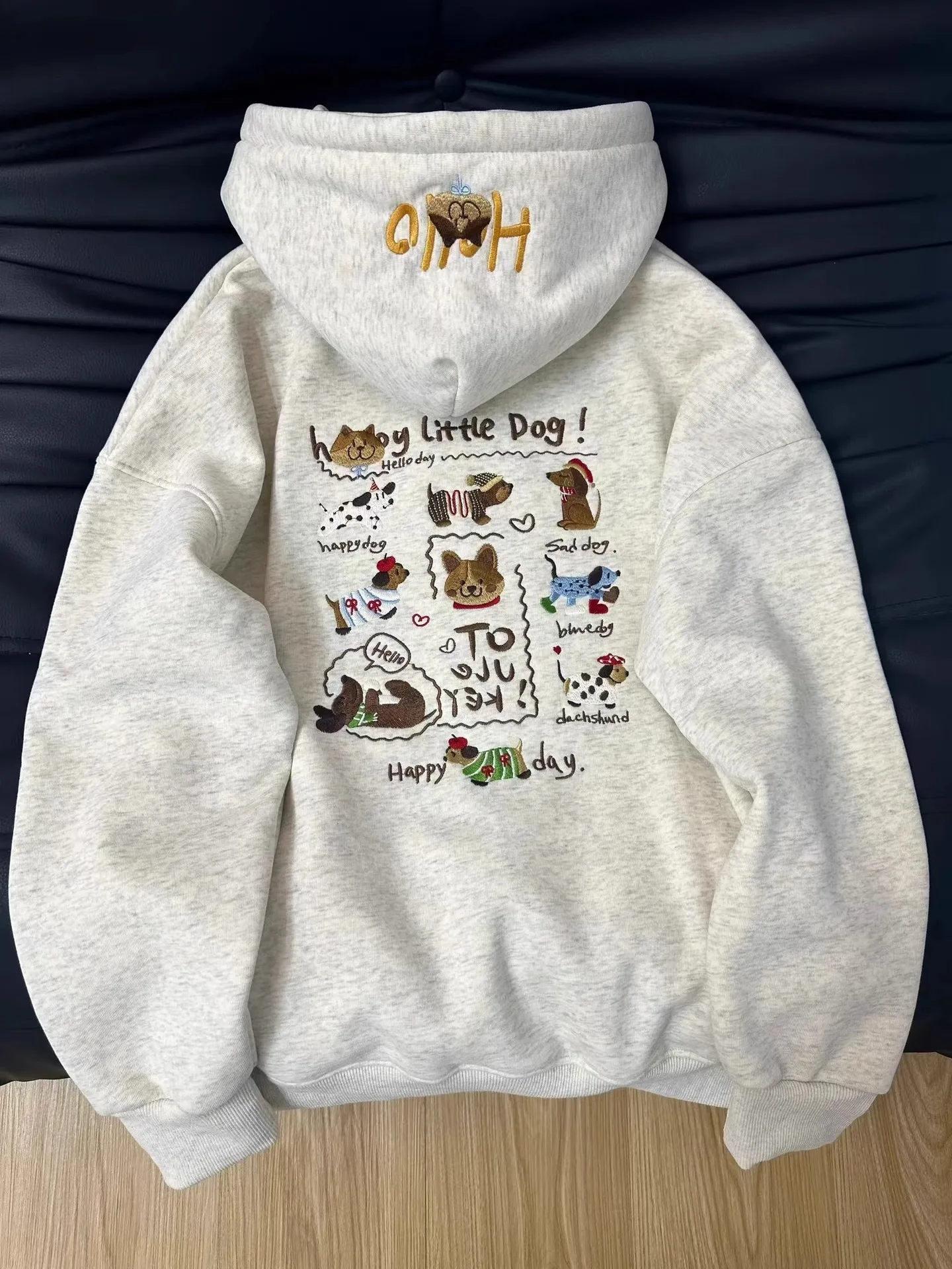 Women's Hoodie 20245 New Autumn and Winter with Thick Velvet and Trendy Brand, High-end Feeling. Small Stature Makes You Look Th