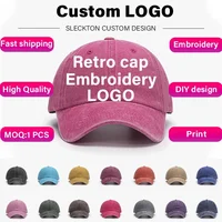 SLECKTON Gorra de béisbol retro con logotipo personalizado para hombres y mujeres, diseño DIY, sombrero bordado con letras, gorra personalizada con estampado gráfico al por mayor