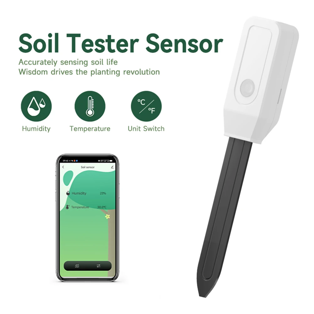 

WIFI Soil Tester Multi-Function Moisture Temperature Humidity Sensor Soil Water Content Monitor for Plants Flowers