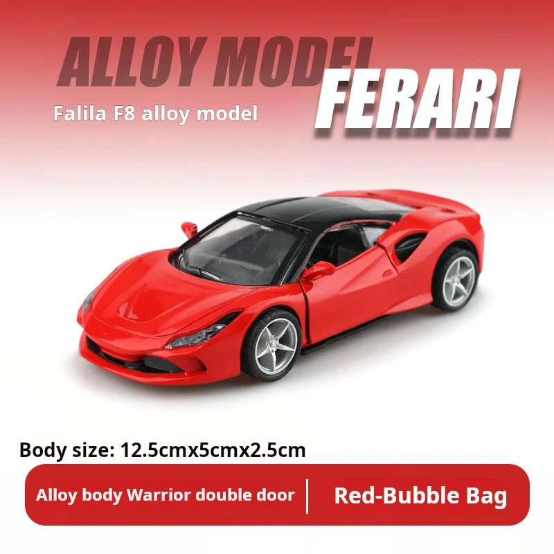 Jouet de voiture de sport pour enfants, Simulation de voiture en alliage, modèle de porte rétractable, ornement de gâteau, 1:36