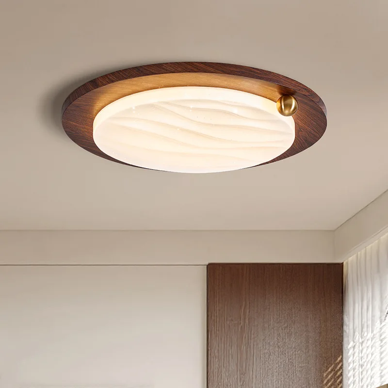 مصباح سقف لغرفة النوم في العصور الوسطى، جديد من وابي الرملي، لون الجوز، حماية كاملة للعين #3