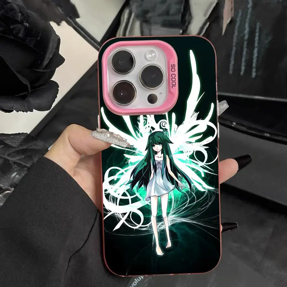 Saya no Uta حافظة هاتف محمول لهاتف آيفون 17 16 15 14 13 12 11 X XR XS 8 7 Air Pro Max Plus غطاء غطاء ملون وردي شفاف