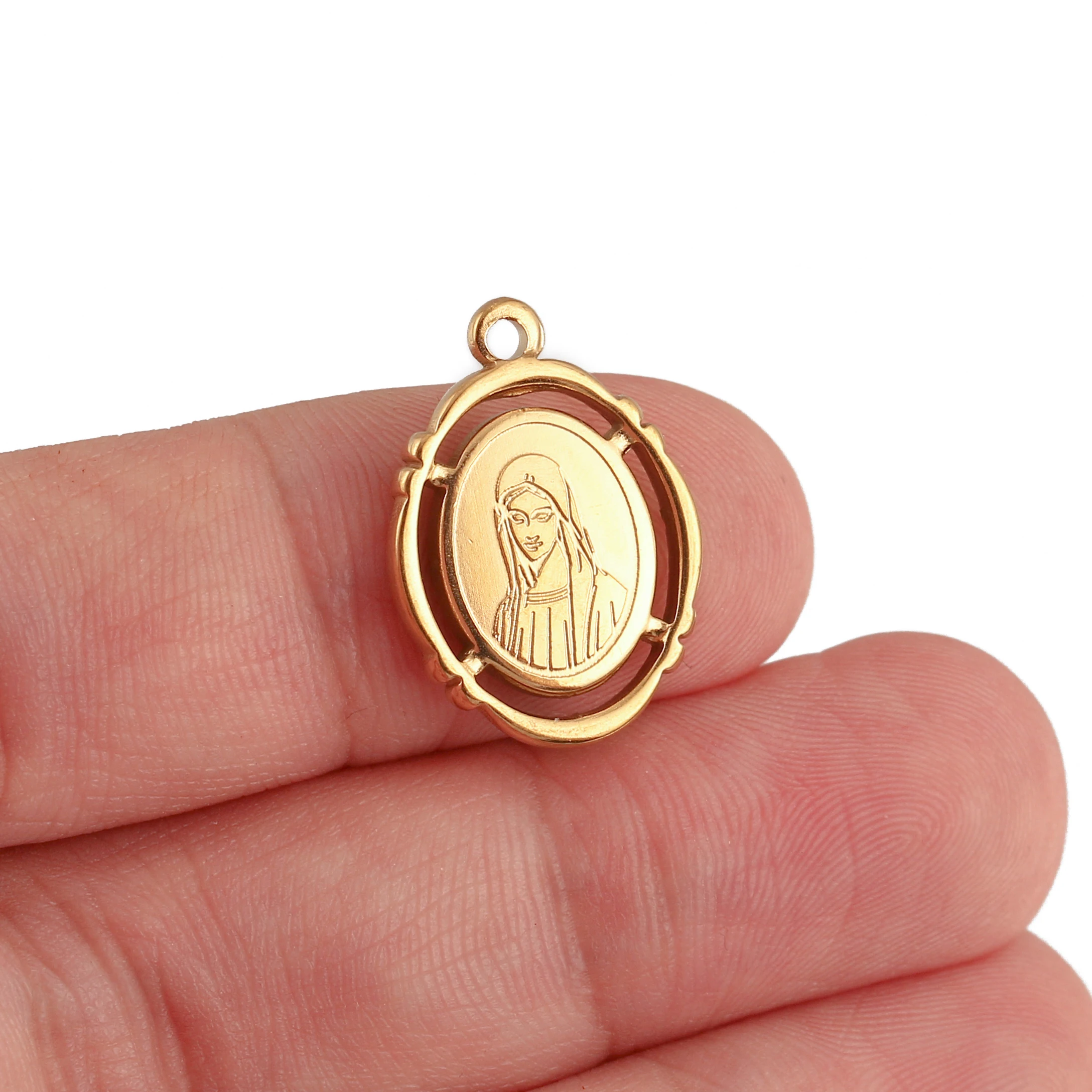 3 Stück Edelstahl Engel/Jungfrau Maria Charms für Armband Ohrringe Halskette Anhänger handgemachte DIY Schmuckherstellung – Detail 9