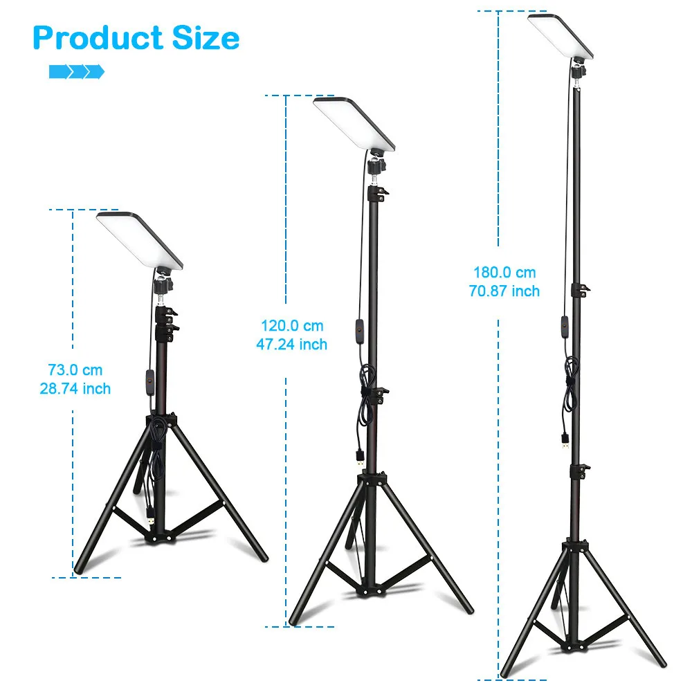 USB 5V Portable Camping Light With 1.8M Adjustable Telescopic Rod LED Selfie Light Lamp Photography Light with Tripod Stand