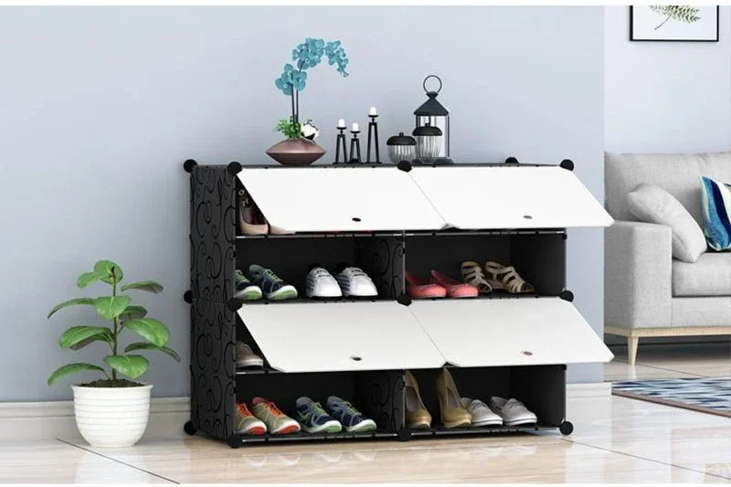 

Premium Rack Simple Shoe Cabinets Plastic Multi Layer Assembly Dustproof Storage Shoe Cabinet