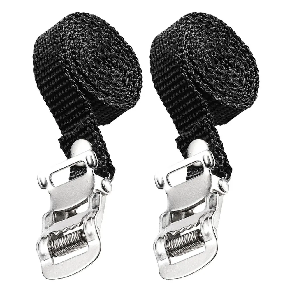 

1 Pair Adjustable Bicycle Pedal Straps Anti-Slip Universal Foot Straps For Bike Pedals Nylon Iron Material Quick Install Clamp