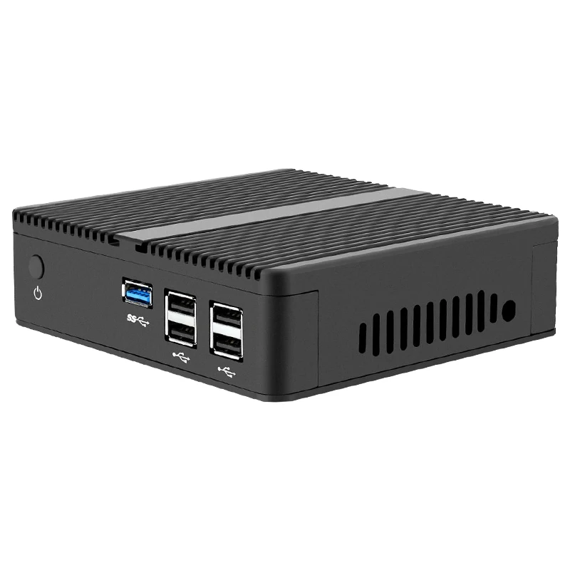 كمبيوتر صناعي صغير بدون مروحة Intel Celeron N2830 يدعم نظام التشغيل Windows 7/8/10 Linux Mini PCIE HDMI VGA 5x USB جيجابت إيثرنت