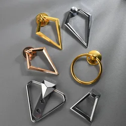 Manija de diamante dorado para sofá, silla de comedor, cajón de anillo de tracción trasera, manija de puerta colgante de aleación de Zinc Simple y moderna