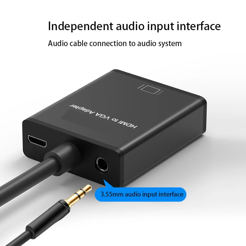 HDMI متوافق مع محول موزع VGA ، عصا تلفاز ذكية ، محول فيديو ، تمديد شاشة ، محطة إرساء ، صوت ، فيديو