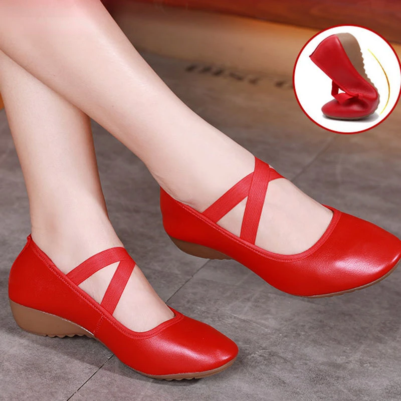 Women Shoes for Dancing Genuine Leather Soft Soles Girls Exercise Yoga Jazz Ballet Shoes Teachers's Shoes Adult Dancing Shoe