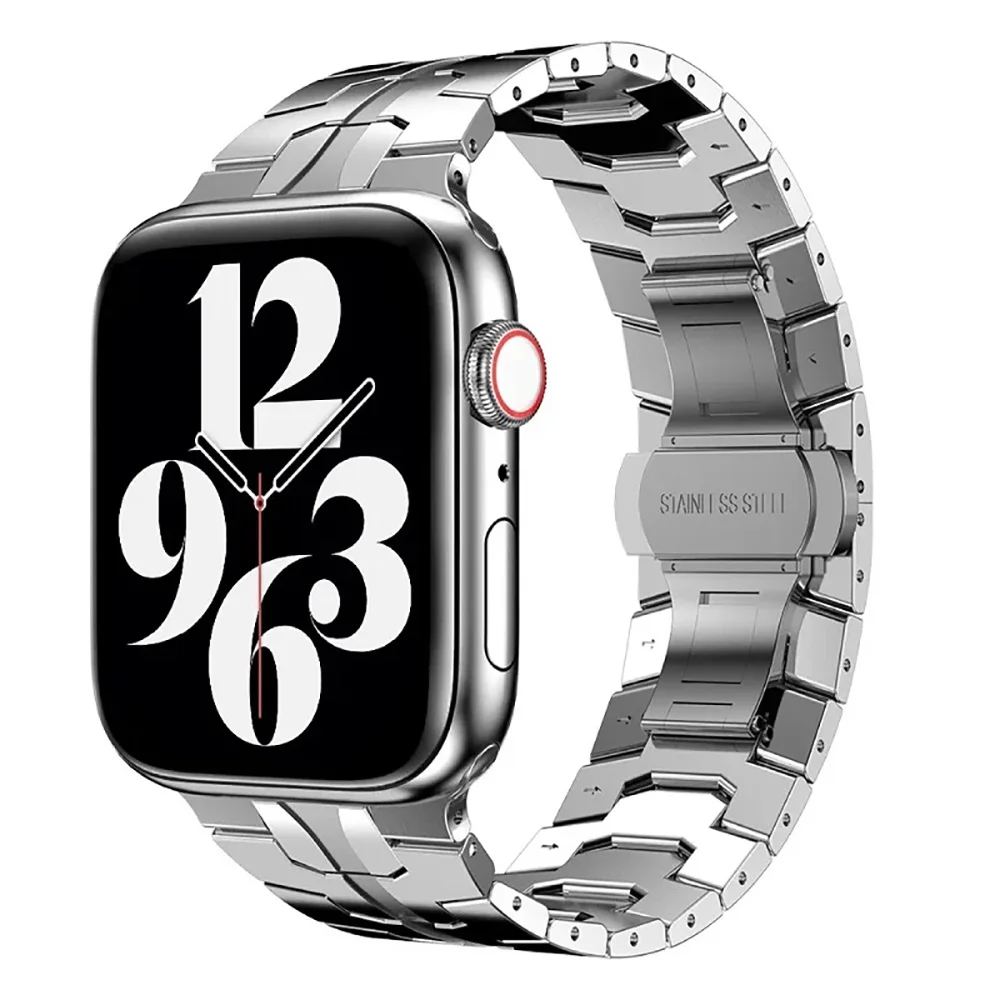 For Apple Watch 8 Ultra Iron Man Stainless Steel Metal Strap For Apple Iwatch 7 SE 6 5 4 49mm 45mm 44mm42mm41mm40mm38mm Bracelet