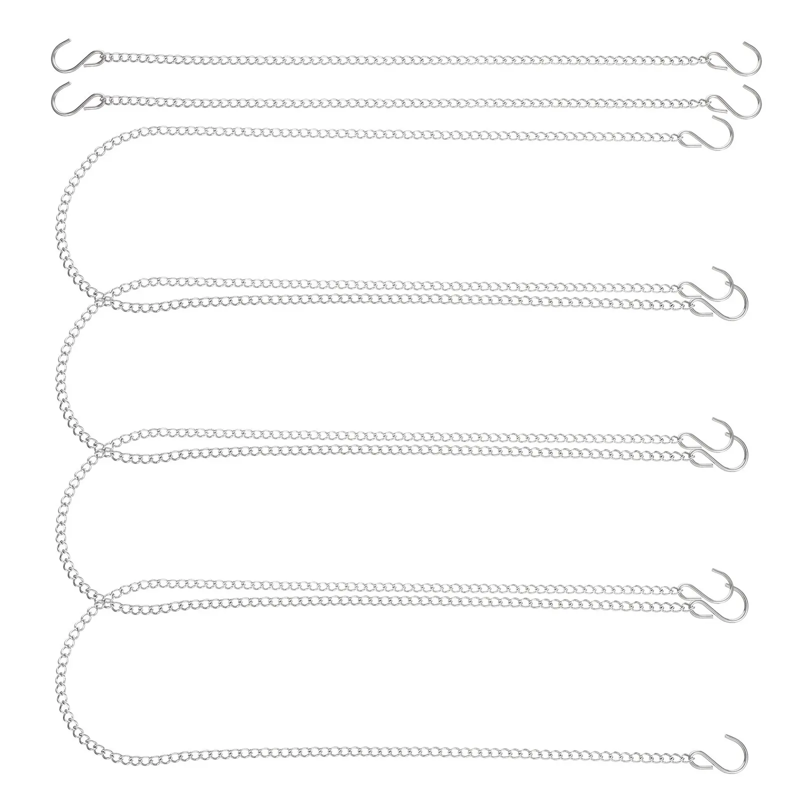 6Pcs Hanging Basket Chain for Posters Signs Decorative Displays Black Steel Hanging Chain Adjustable for Plants Photo Lantern
