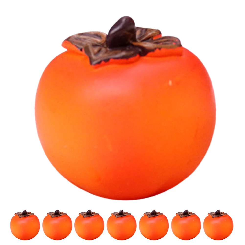 

8 Pcs Simulated Persimmon Toys Artificial Fruit Decor Decoration Lifelike Fruits for Table Fake Display Decorate