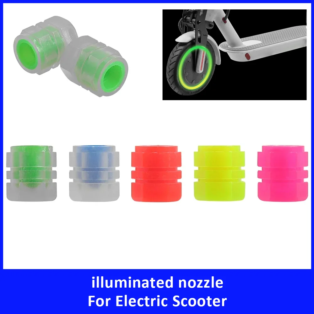 

Флуоресцентные светящиеся колпачки клапанов для аксессуаров для электрических скутеров, ночной светящийся декор ступицы колеса для Xiaomi, воздушная насадка Ninebot