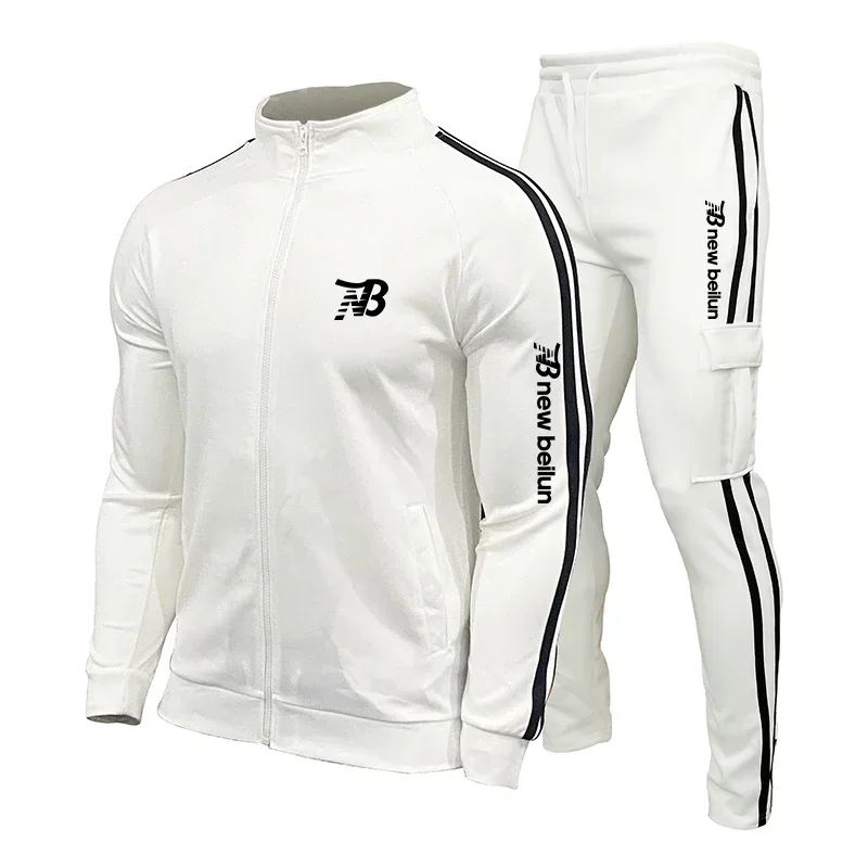 2025 New Men's Fall/Winter Suit with Zipper Hooded Sweatshirt - Two-Piece Set - Casual Sportswear - Men's Fashion Sportswear - F