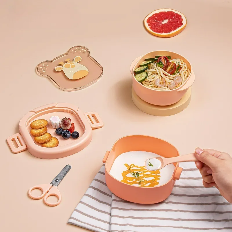 Portable Complementary Food Bowl  Children's Tableware  Lunch Box  Complementary Food Scissors  Spoon Bowl  Multiple Piece Set