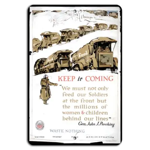 Keep It Coming: Unterstützen Sie unsere Soldaten und Familien – Aluminium-Blechschild