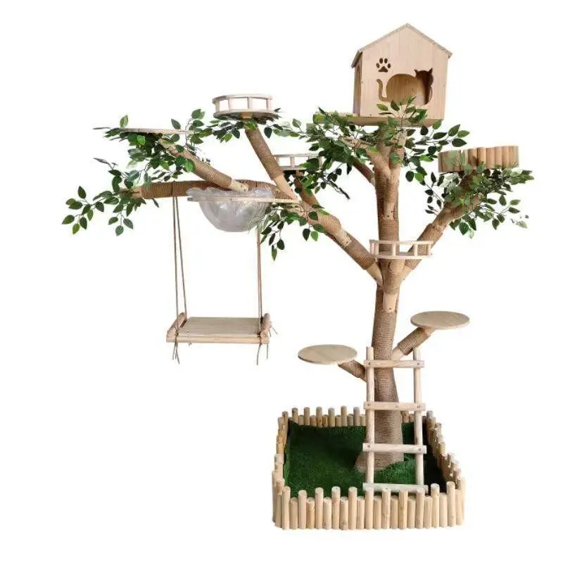 integrated large climbing frame tree café decoration tree solid wood house cat climbing frame nest tree