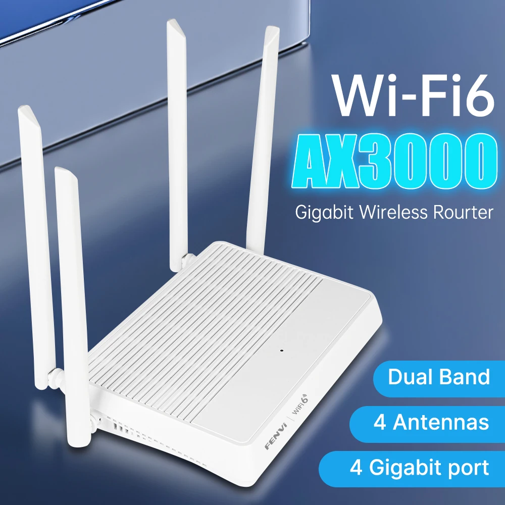 

FENVI WiFi 6 AX3000 Wifi Router Dual Band 2.4/5GHz AX3000WR 802.11AX With 4 Antenna Gigabit WiFi Repeater For Home Office
