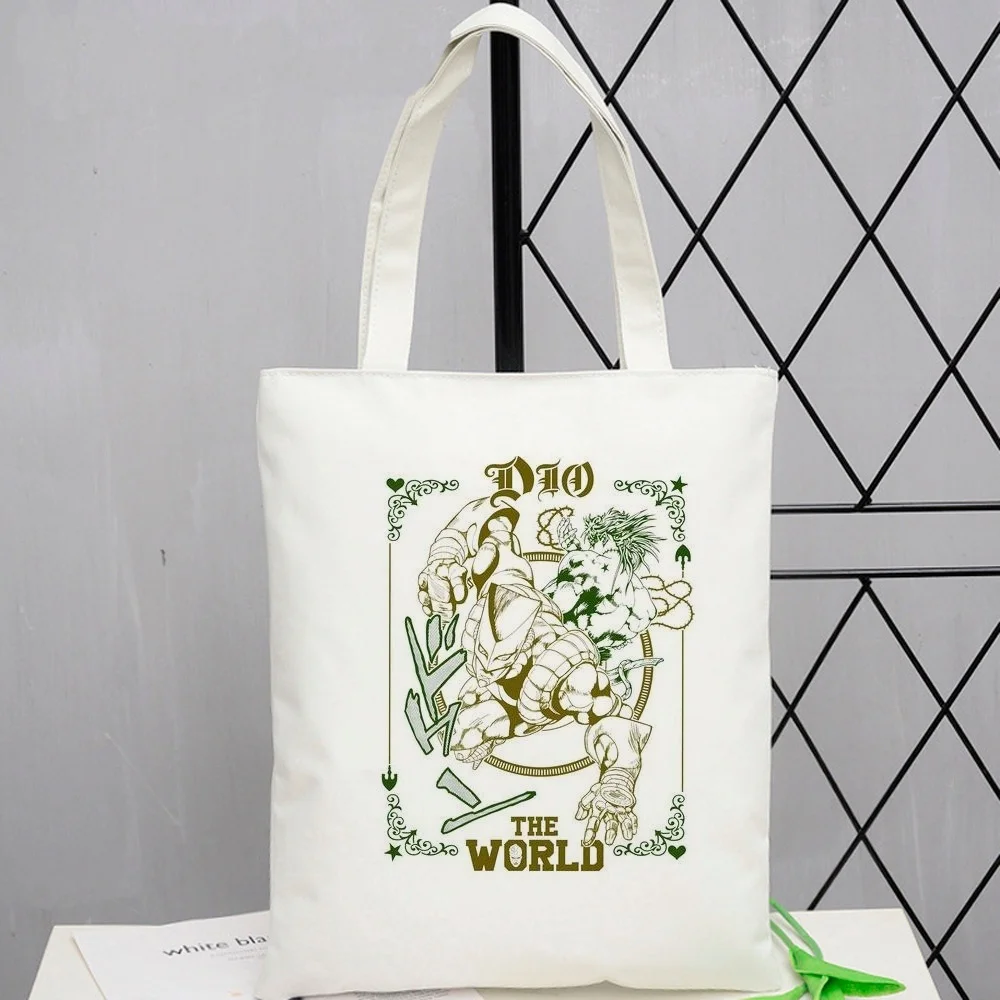 Jojo Bizarre Adventure tote bag shopper reusable shoulder  canvas  grocery femme