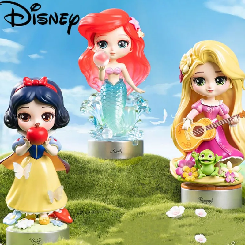 

Genuine Disney Princess Figure Snow White Little Mermaid Ariel Rapunzel Figurine Kawaii Discoloration Model Statue Toy Gift