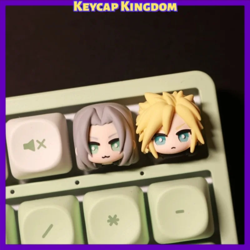 Final Fantasy 7 Tifa Lockhart Anime Keycap Mechanical Keyboard Resin DIY Custom Cute Keycap PC Gaming Keyboard Accessories Gifts