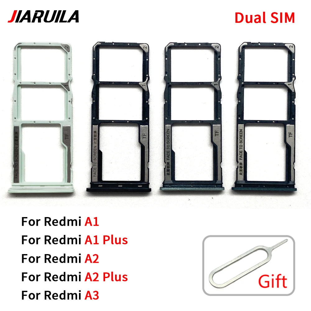 NEW SIM Card chip slot drawer Card Tray Holder Adapter Replacement Repair Part For Xiaomi Redmi A1 A2 Plus A3 A5 4G (Dual Card )