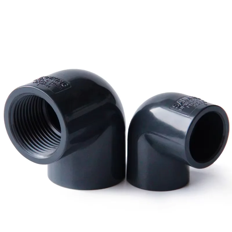 

20/25/32/40/50/63mm 90 Degree Elbow Connector 1/2" 3/4" 1" 1-1/4" 1-1/2" 2" BSP Single Female Thread Dark Grey PVC Pipe Fitting