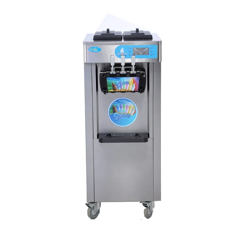 Luxury stainless steel shell fruit ice cream making machine frozen yogurt machine snow cone maker