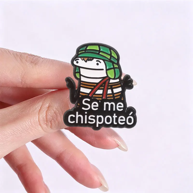 Spanische Comedy-TV-Flork-Meme-Emaille-Anstecknadel „Fíjate Fíjate Enamel Pin Tan Divino Se Me Chispoteó Flork Figure Brooch“ – Kleiderabzeichen, Schmuckgeschenke – Detail 2