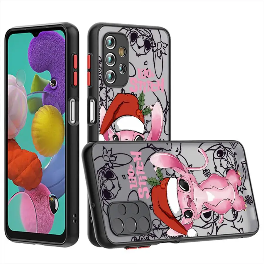 Disney Stitch Christmas Phone Case for Samsung Galaxy A14 A13 A15 A23 4G A34 A33 A53 A25 A24 A54 A73 A35 A55 5G Matte Cover