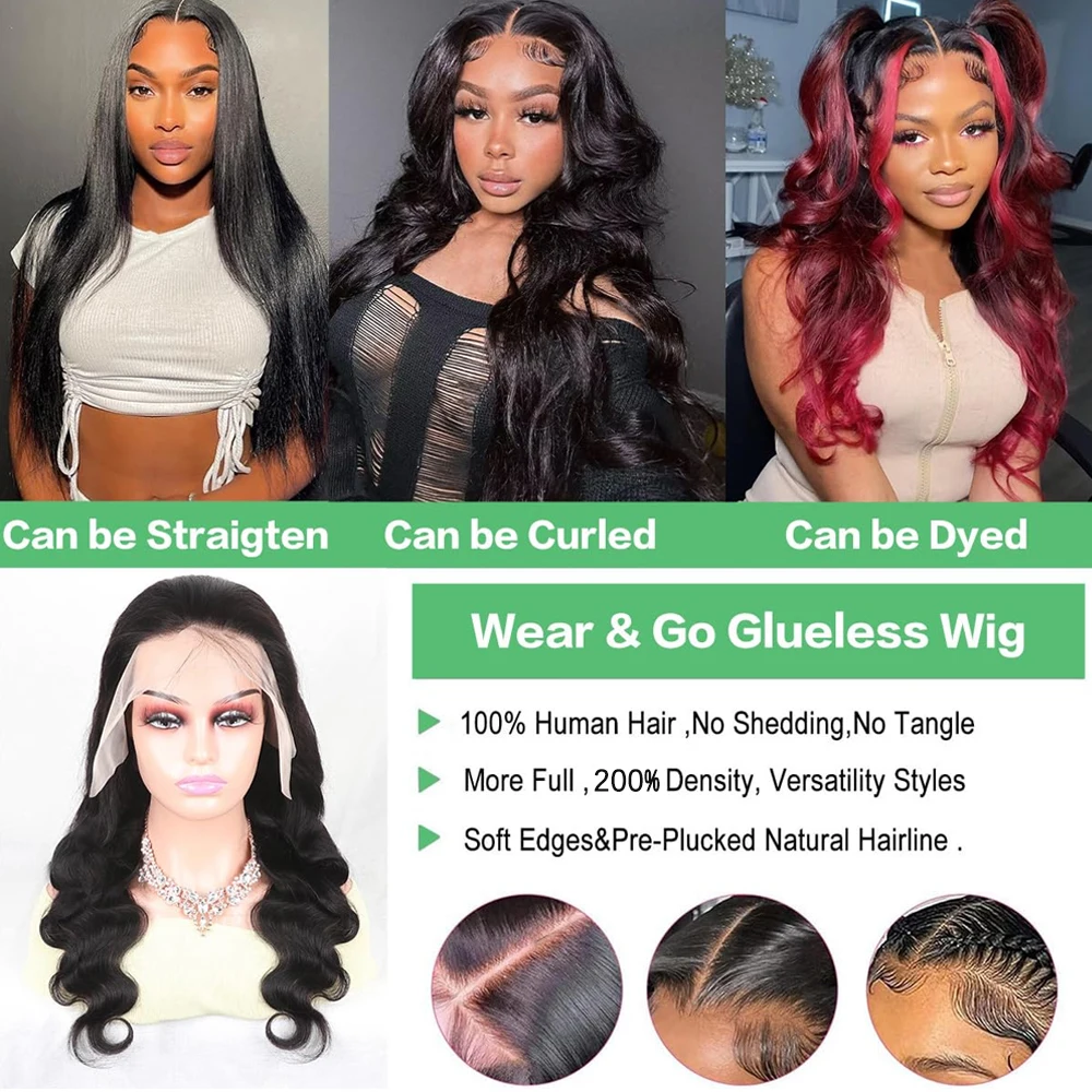 Pelucas delanteras de encaje 13x6, cabello humano de 200 de densidad, pelucas de cabello humano Frontal de encaje ondulado HD para mujeres, sin pegamento, prearrancadas