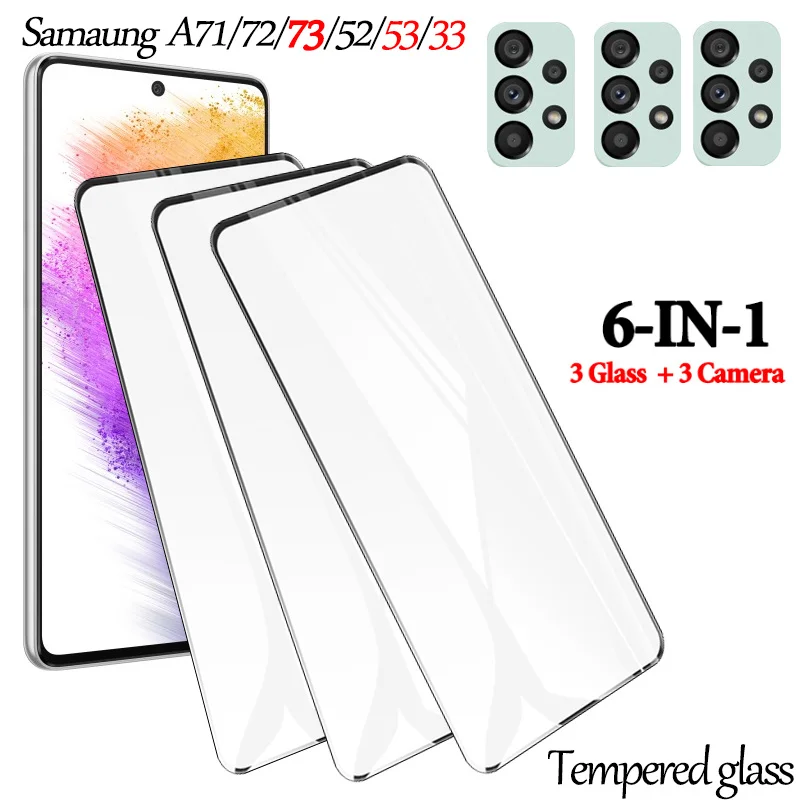 

A73 screen protector for samsung a33 a53 a73 5g tempered glass galaxy a71 a72 a 53 camera protection samsung a 73 cover glass