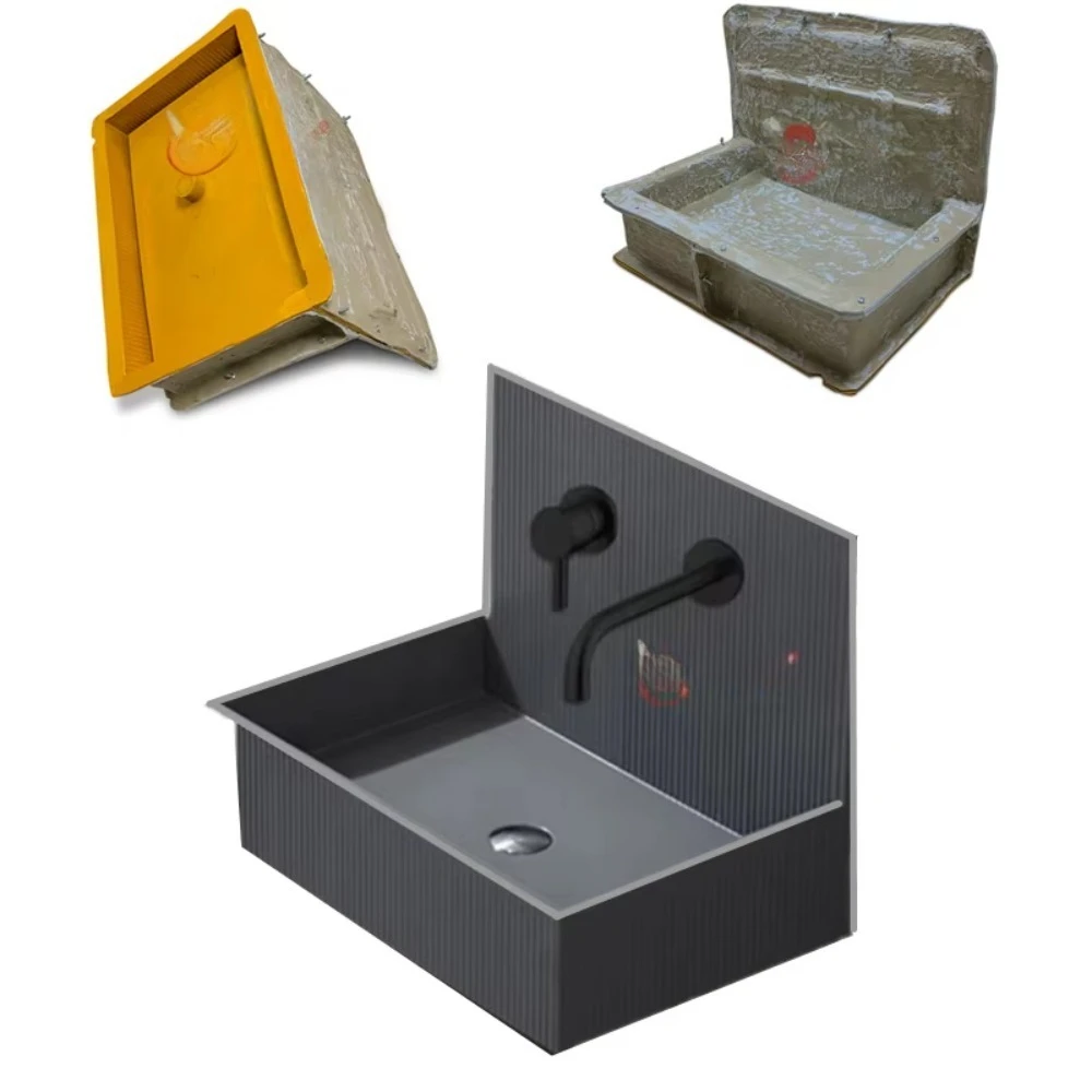 Fiber Silicone Mold Resin Washbasin Cement Sink Mold Best-selling Concrete Sink Mold DIY Glass