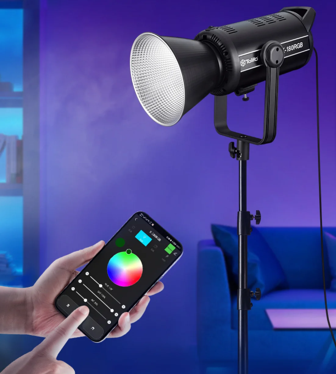 180W RGB LED Video Light Photography Stuido Lamp Professional Continuous Light Bowens Mount for TikTok Youtube Shooting