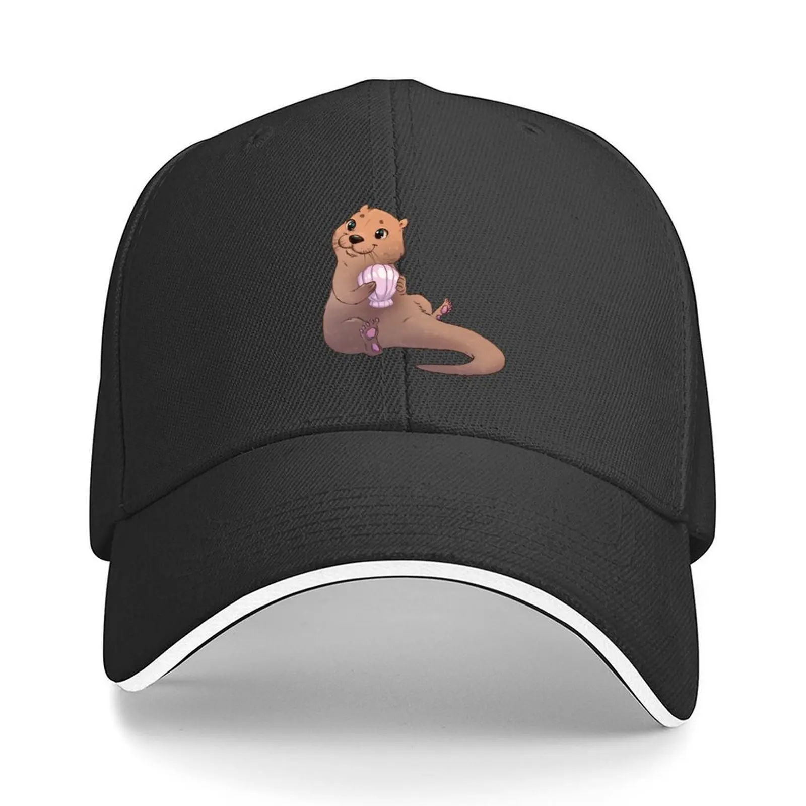 

Otter Holding Clam Baseball Cap Anime Hat cute golf hat genuine Golf Hat Designer Man Women's