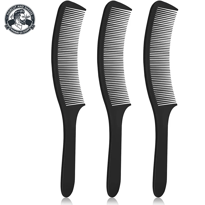 1/2/3PCS Curved Barber Clipper Comb Set in Black: Perfect for Professional Haircuts and Styling, Anti Static, Hair Styling Comb,