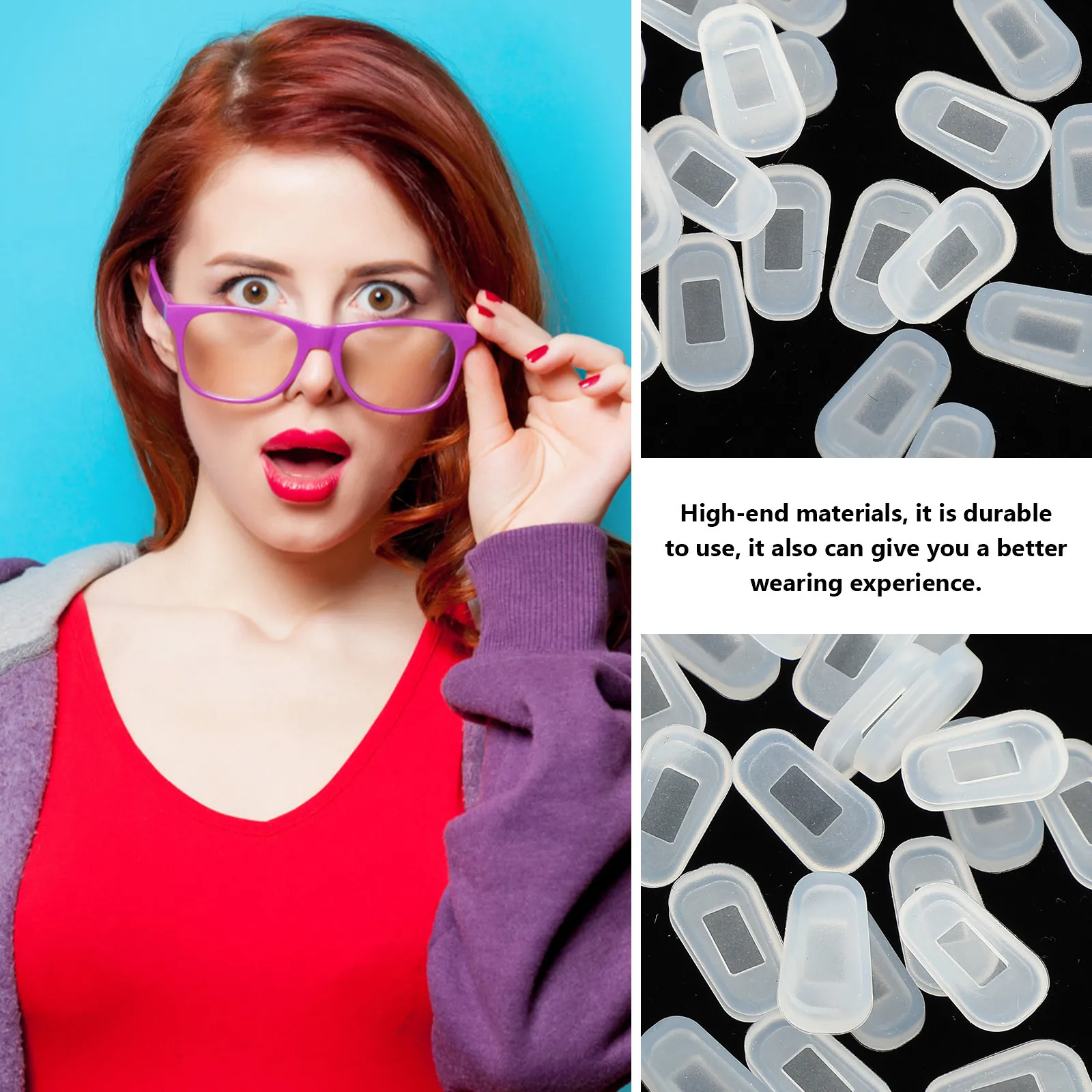 

12Pairs Anti-Slip Silicone Eyeglass Nose Pads Soft Nose Cushions Optical Glasses Frame Replacement Cushions Glasses Supplies