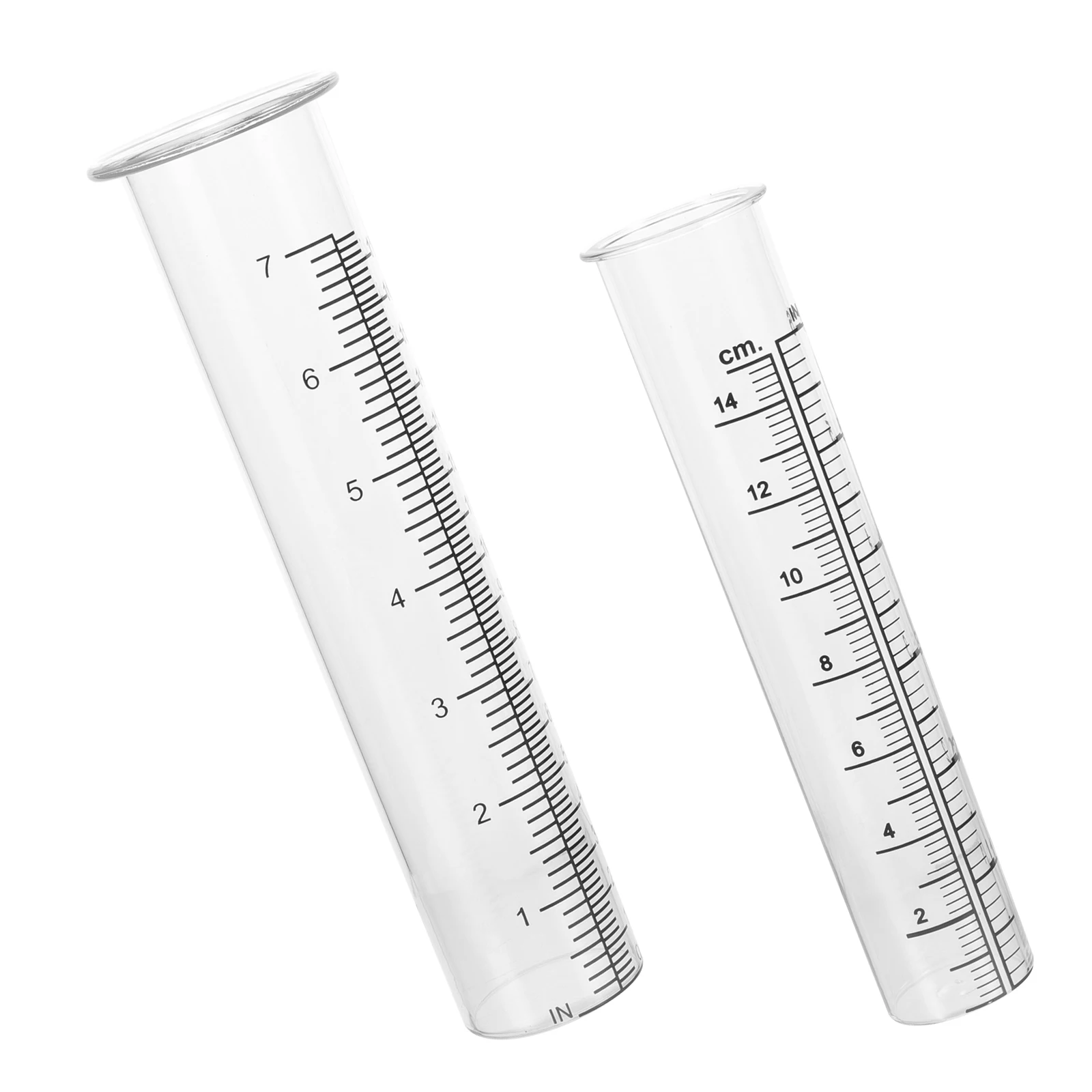 

2pcs Rain Gauge 6-7 Inch Transparent Measure Tube for Garden Yard Outdoor Lawn Supplies Clear Scale Round Shape