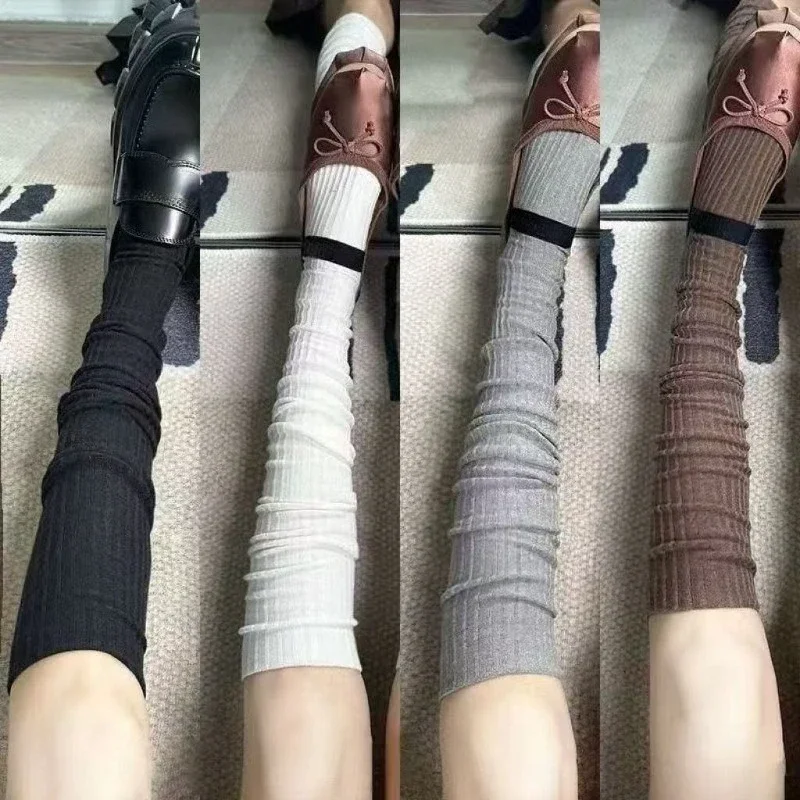 Keep Warm Long Tight Socks Boot Socks Fall Winter Fashion Pure Cotton Knee-high Socks Solid Color