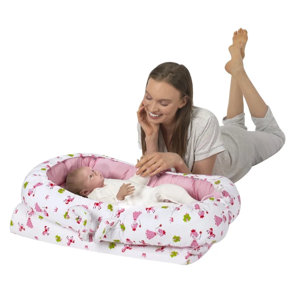 Pink Princess Patterned Mother So Baby Bed