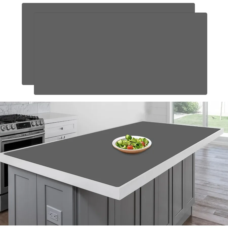 

Большой силиконовый коврик размером 48 x 24 дюйма (120 см x 60 см) для кухонной стойки, нескользящая термостойкая защита для столешницы, водонепроницаемый многоцелевой
