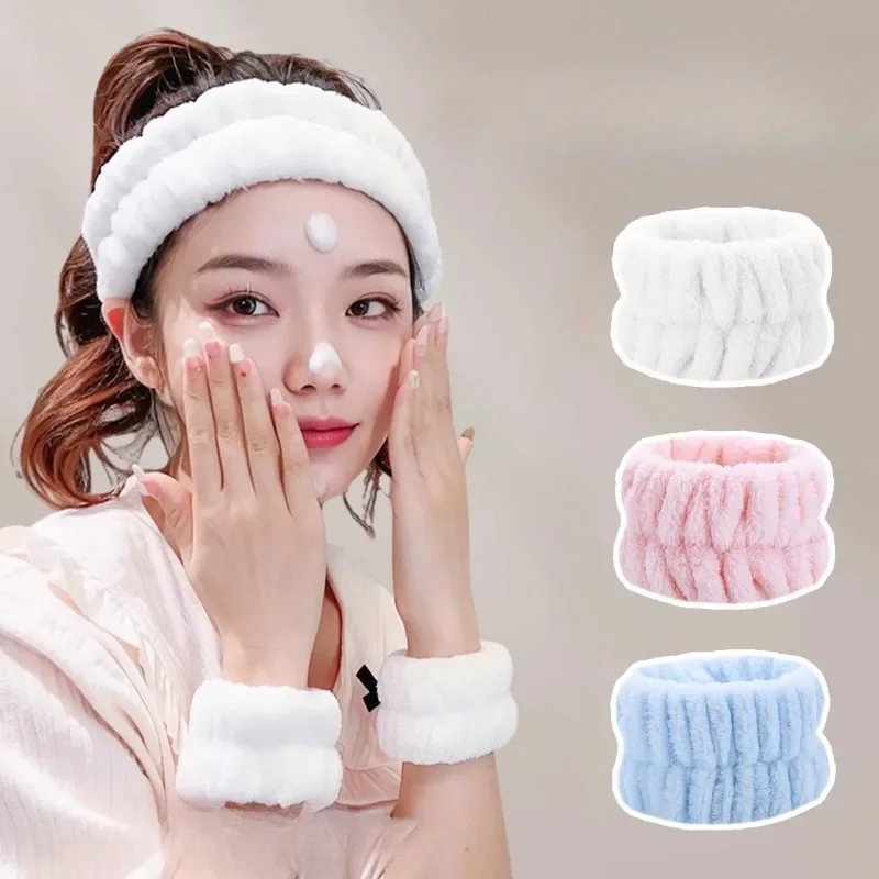 Wrist Washband Microfiber Wrist Wash Towel Band Wristband Scrunchies for Wash Face Absorbent Wrist Sweatband for Women Headband